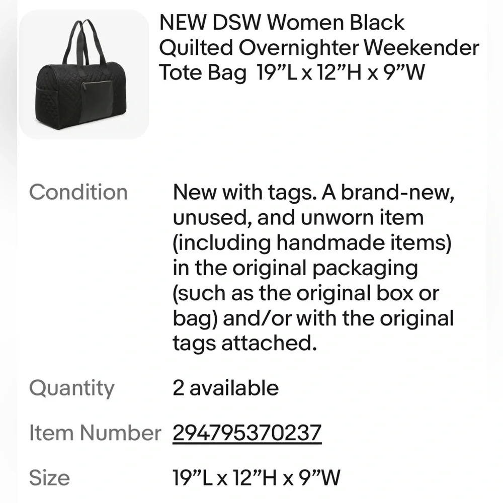 Quilted Weekender Bag - Picture 4 of 5